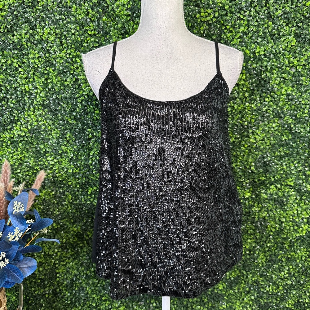 J. Crew Black Sequin Camisole Top nwot
